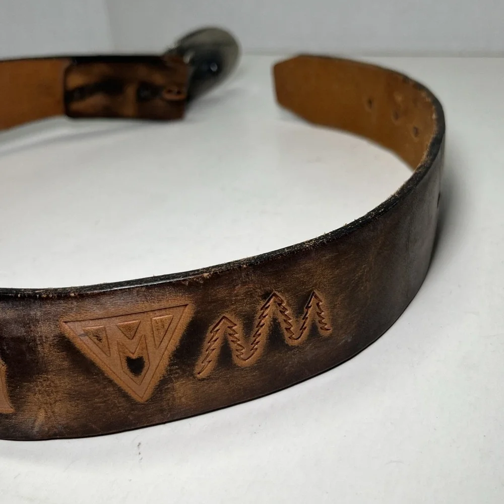 Ma-Ka-Ja-Wan Scout Reservation Camp Belt With Buckle Vintage Lewis Leather